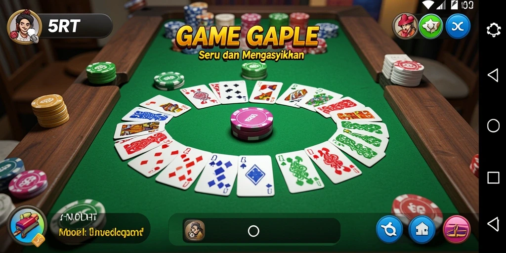 Tangkapan layar utama 5RT menampilkan gameplay Gaple yang seru.