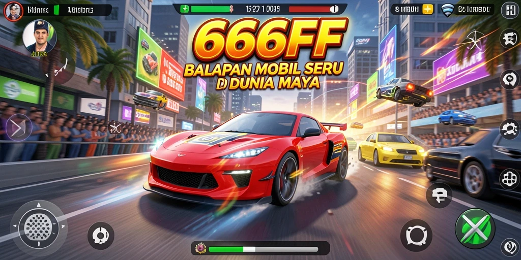 Screenshot dari gameplay seru balapan di 666FF.