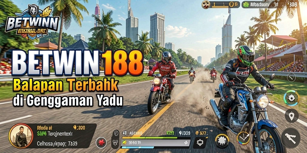 Tampilan gameplay <strong>BETWIN188</strong> dengan aksi balapan motor yang seru.
