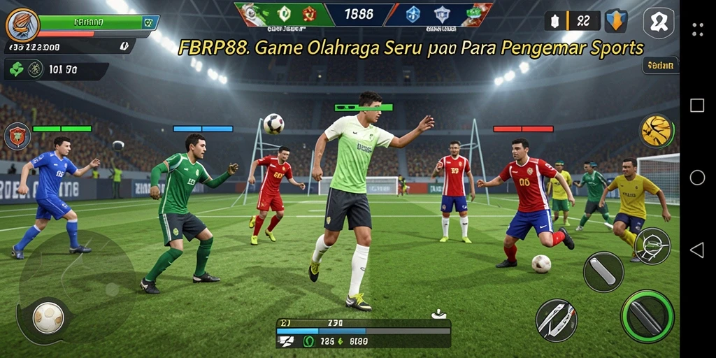 Tampilan utama gameplay FBRP88 yang menampilkan aksi pertandingan olahraga.