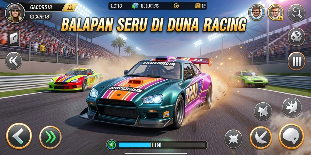 Tampilan gameplay Racing yang menegangkan di GACOR518.