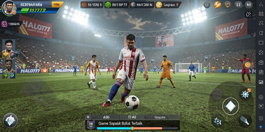 Tampilan gameplay HALO777 yang mendebarkan saat pertandingan sepak bola.