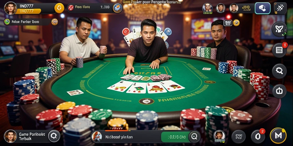 Screenshot gameplay IND777 yang menampilkan suasana meja Poker.