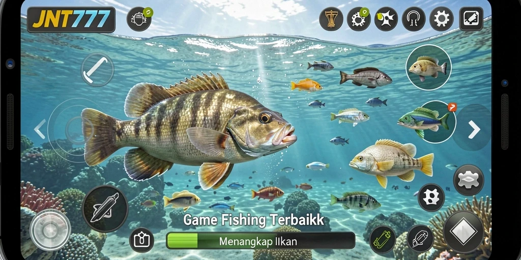 Tampilan gameplay JNT777 yang seru dan menarik saat memancing.