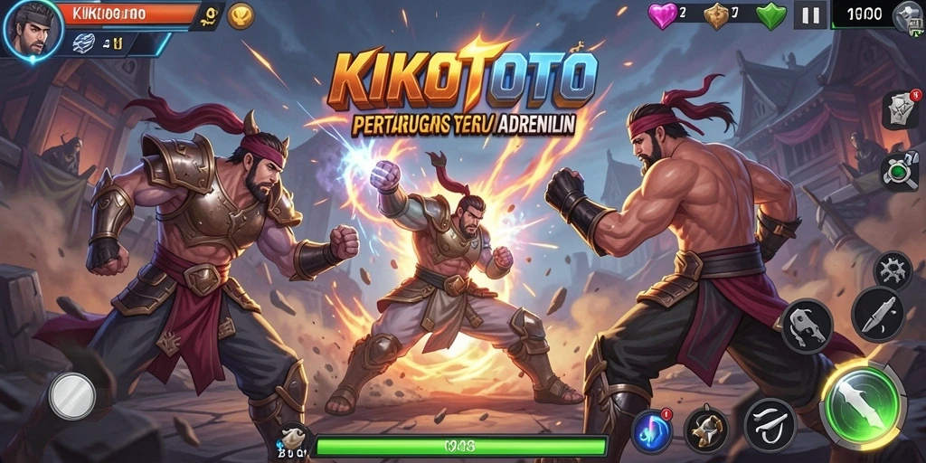 Screenshot utama KIKOTOTO menampilkan aksi pertarungan mendebarkan.