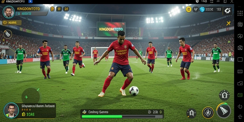 Screenshot gameplay KINGDOMTOTO menunjukkan aksi seru di lapangan.