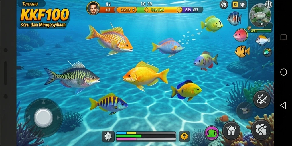 Gameplay seru KPK100 dengan aksi tembak ikan yang mendebarkan.