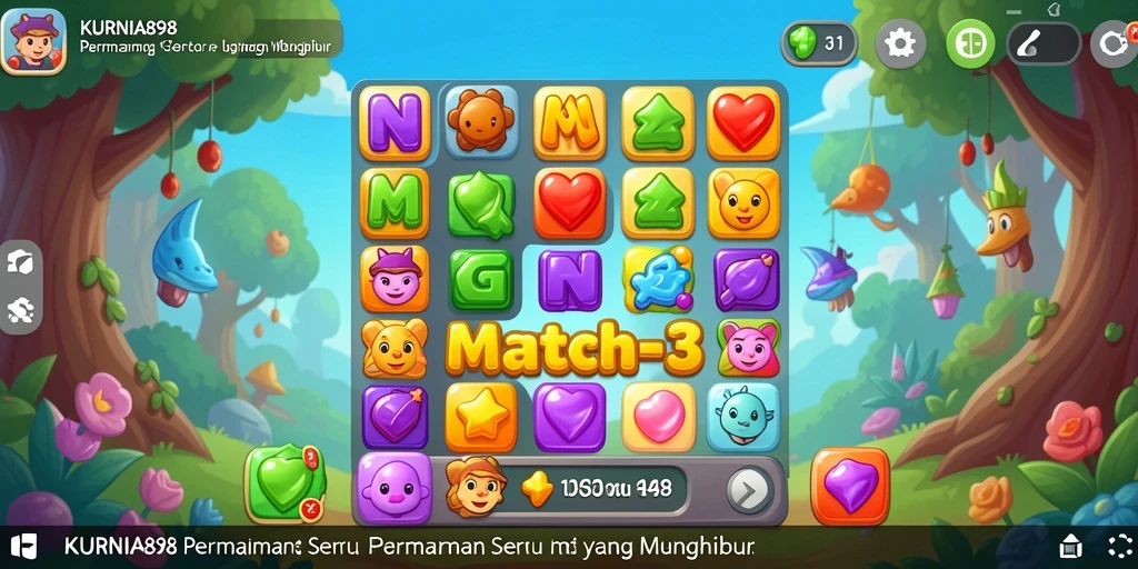 Screenshot utama KURNIA898 menampilkan aksi seru dalam permainan Match-3.