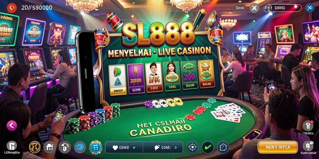 Tampilan gameplay SL888 yang mendebarkan saat permainan Live Casino berlangsung.