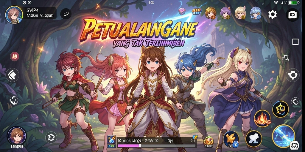 Tangkapan layar menampilkan pertarungan seru dalam SVIP4 dengan karakter anime.