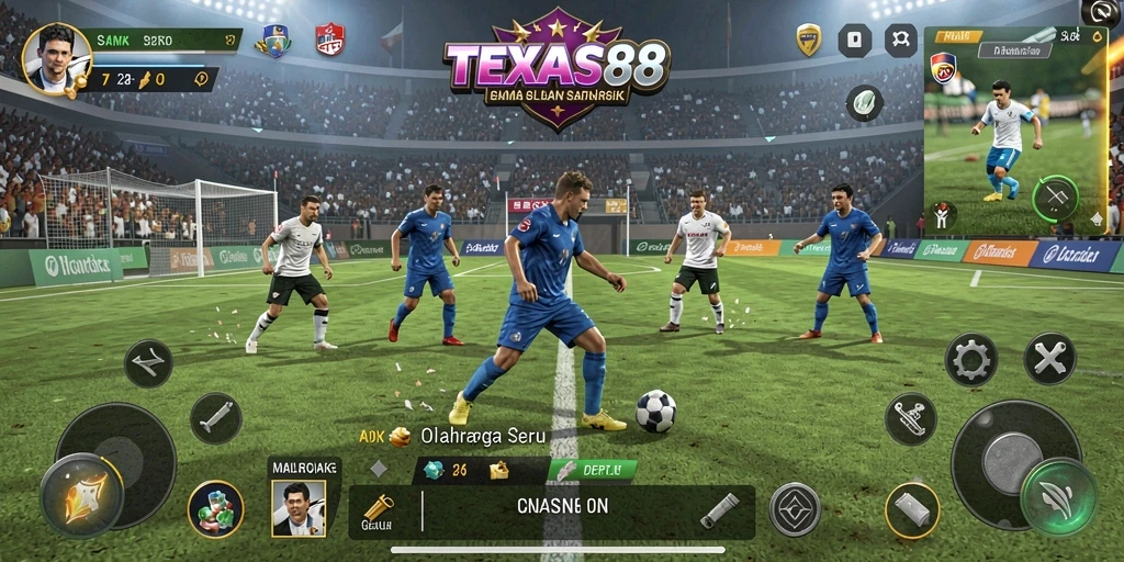 Tampilan gameplay seru TEXAS88 dengan adegan olahraga penuh aksi.