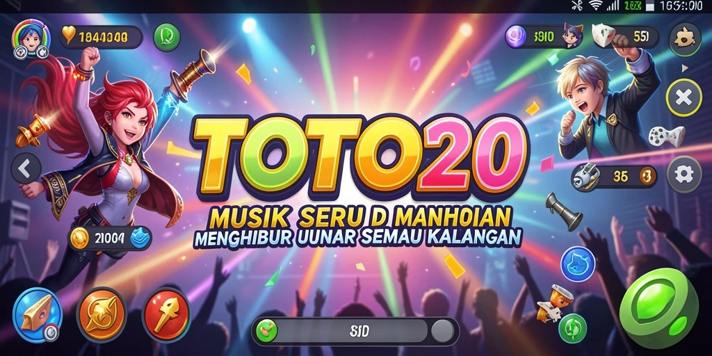 Screenshot gameplay TOTO20 menampilkan interaksi pengguna dengan musik yang menyenangkan.